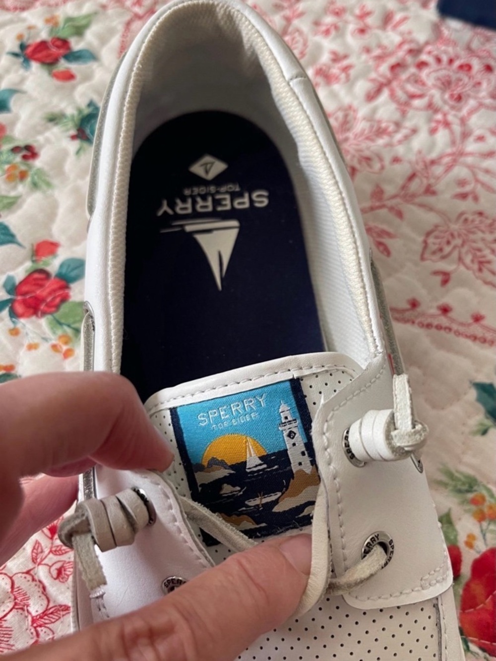 NEW Sperry Top-Sider White leather shoes, limited edition, size 9.5 Orig$99